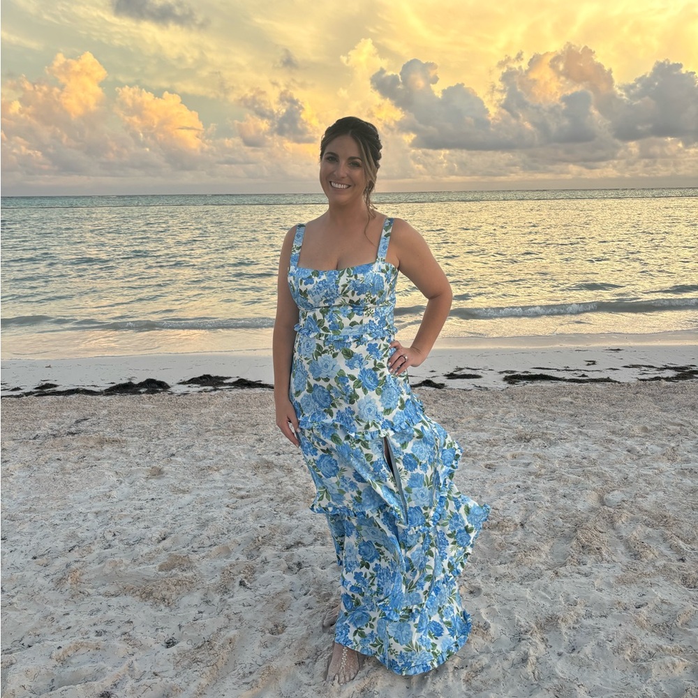 Show Me Your MuMu Blue and Green Sleeveless Sundress